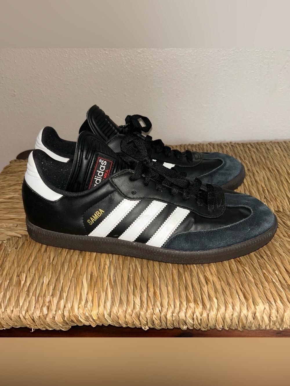 Adidas Mens Shoes Black White 9 Samba Soccer Suede Leather Athletic 034563 RUC